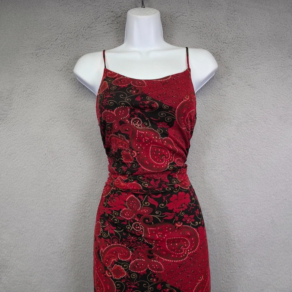 Y2K Vintage Rampage Dress Women M Red Black Asymmetrical Whimsigoth Fairy Floral - Picture 9 of 16